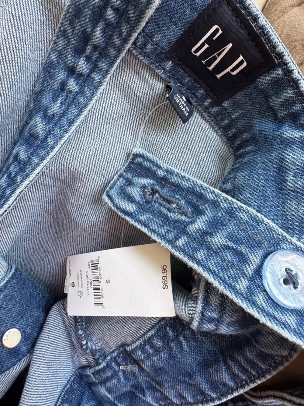 Gap | NWT Denim Mini Dress Button Front - Picture 5 of 9